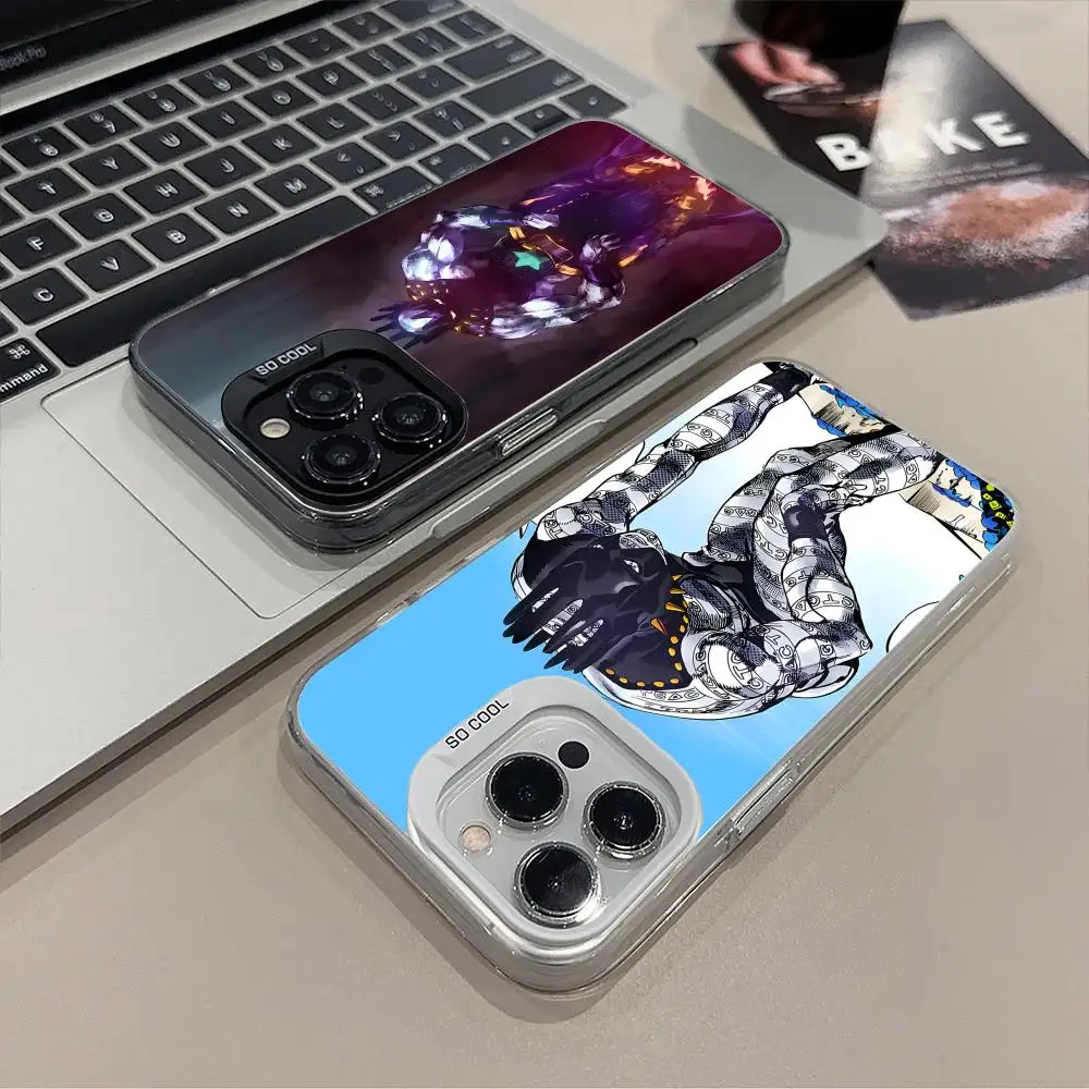 Funda de Teléfono Anime JOJO Serpiente Blanca para iPhone 17 16 15 14 13 12 11 X XR XS 8 7 Air Pro Max Plus, Carcasa Translúcida Colorida