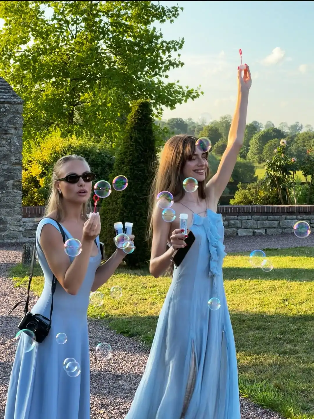 Vestidos de Noche bohemios con tirantes finos, color azul claro, con volantes y abertura lateral de encaje, estilo Vintage elegante para mujer, vestido de graduación personalizado