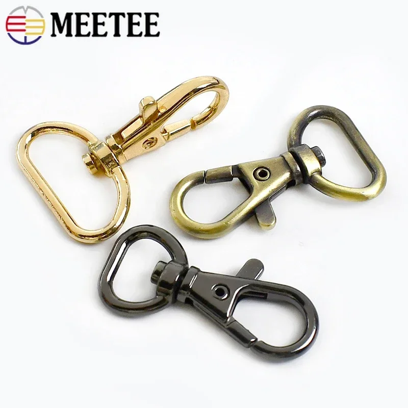 10/30pcs Meetee 13/16/20/25mm Bag Strap Buckle Metal Lobster Clasp Handbag Keychain Swivel Trigger Clips Snap Hook DIY Accessory