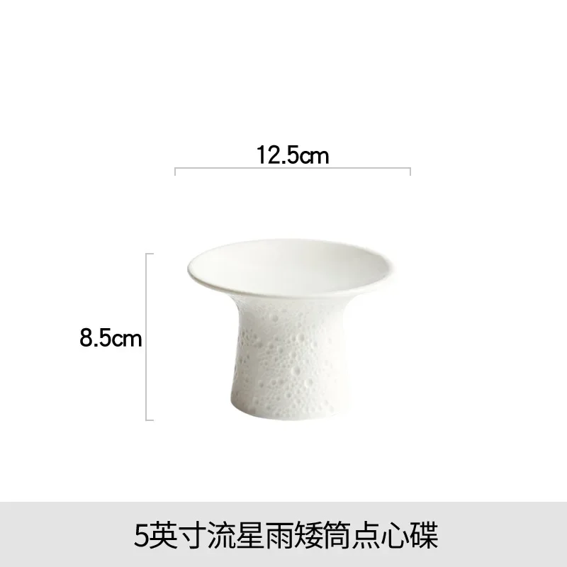 White Ceramic Dinner Plate Refreshment Tray Serving Plates Dessert Bowl Fruit Snack Trays Dim Sum Decorative