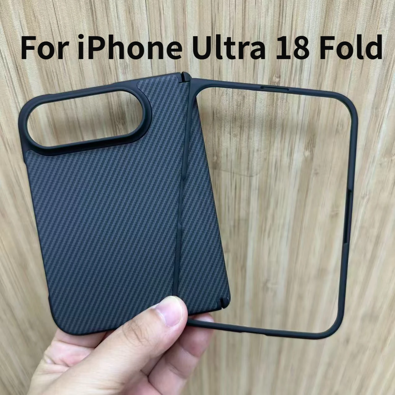 For iPhone Ultra Carbon Fiber Texture Pattern Hinge Protective Cover,For iPhone Duo All-inclusive Skin-Feel Anti-drop Protection