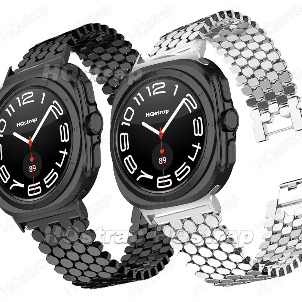 Metal Strap for Samsung Galaxy Watch 7 Ultra 47mm Band Watchband for Samsung Watch Ultra Silver Black Bracelet Accessories