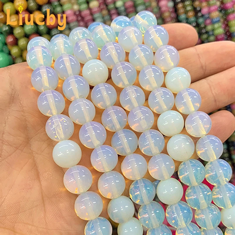 4/6/8/10/12mm Natural Stone Beads white Opal Bracelets matte Round Beads For Jewelry Making DIY Bracelets Accessories 15\'\'Strand