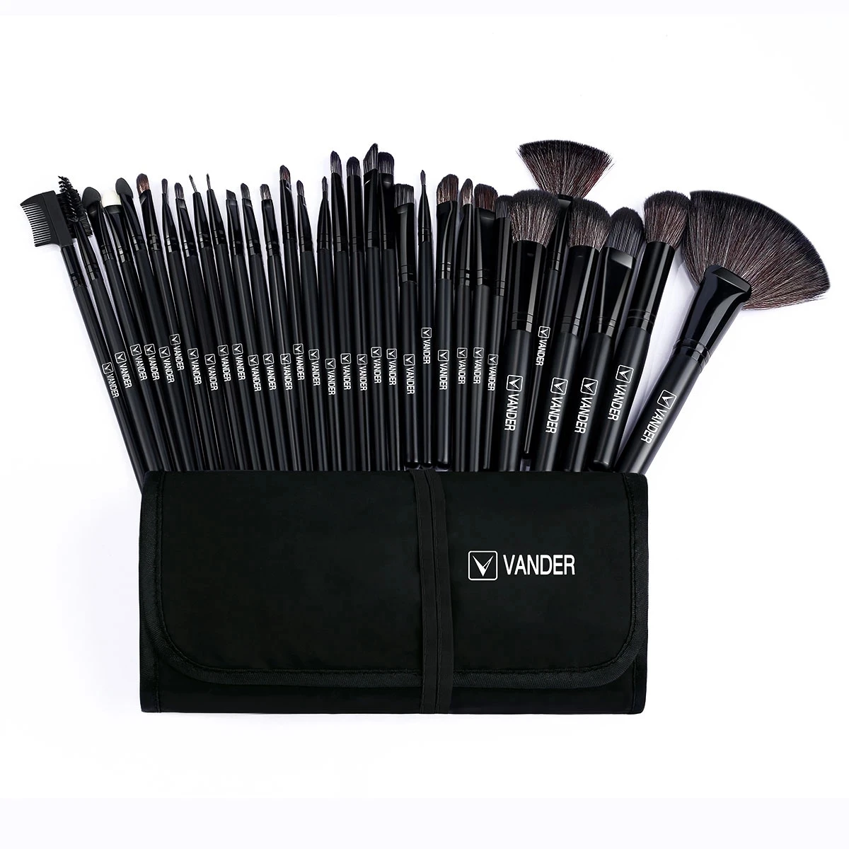 24/32 Pcs Professional Black Makeup Brushes Foundation Eyeshadows Lipsticks Powder Premium Make Up Brushes Tools With Bag