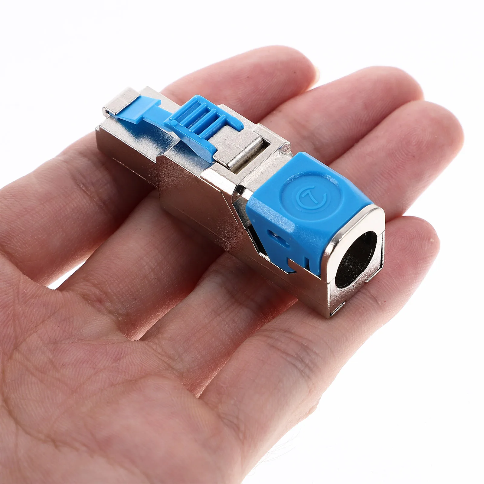 

Pass Through Connector Cat7 Shielded Modular Plug Ethernet Cable End Crimp Jack For Router Switch Resistant