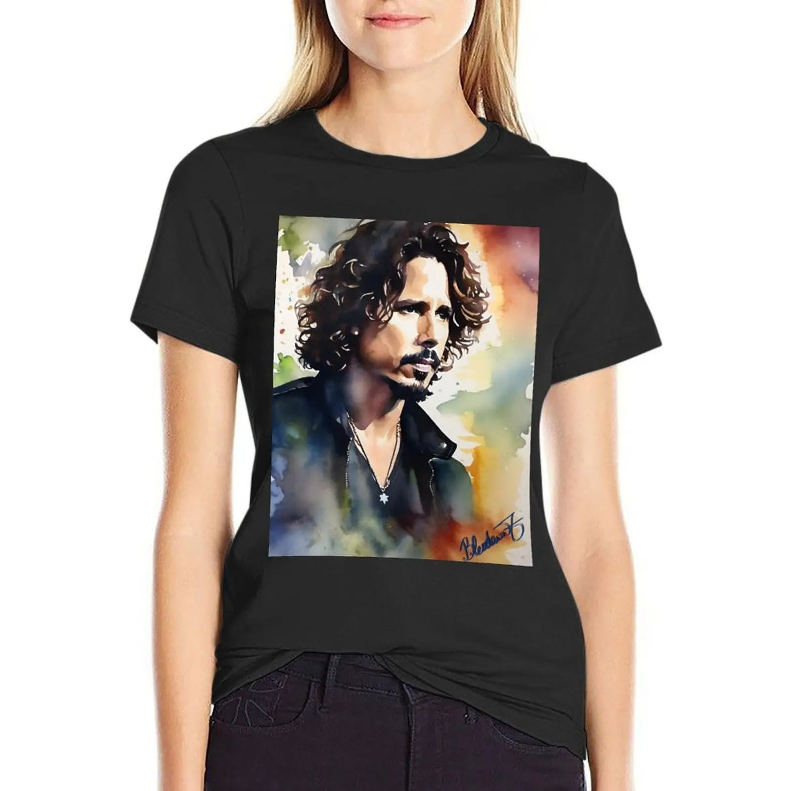 

Chris Cornell T-Shirt tops plain plus size tops tops for Women