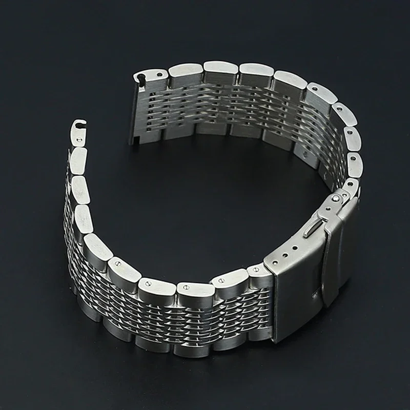 18 20 22 24mm Stainless Steel Watch Band For Samsung Galaxy Watch 6 5 40mm 44MM 4 3 41 45mm Straps For Huawei GT3 Seiko Bracelet