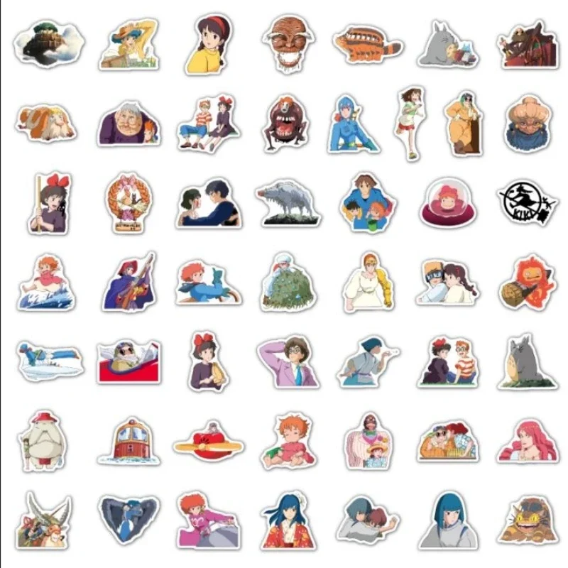 100pcs Hayao Miyazaki Anime Stickers Notebook Guitar Skateboard DIY Stickers Cute Laptop Skin Waterproof Phone Case