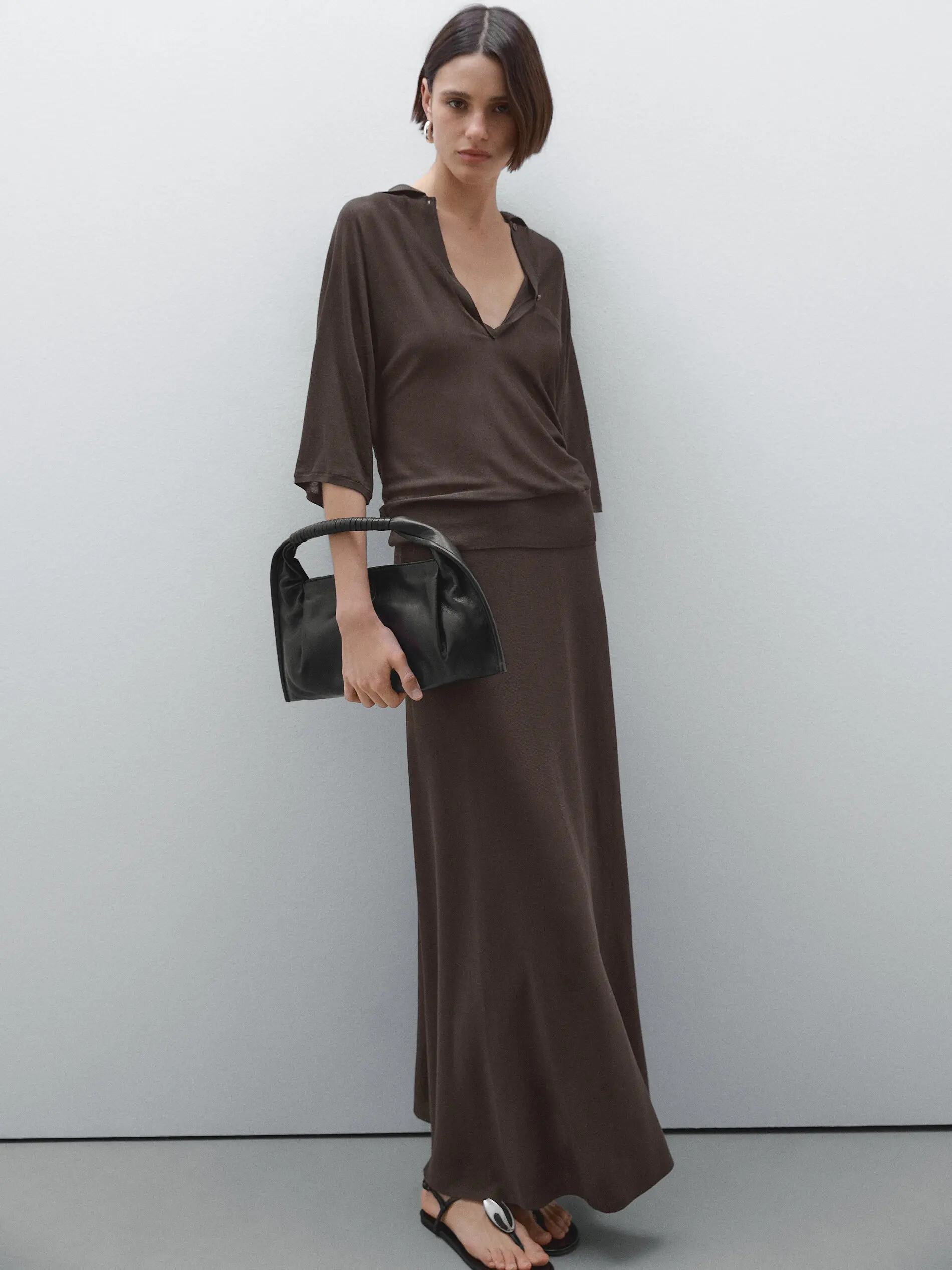 

Ethereal MD 2025 massidutti autumn new style of Ladies' casual fashion wide pendulum mid-length skirt
