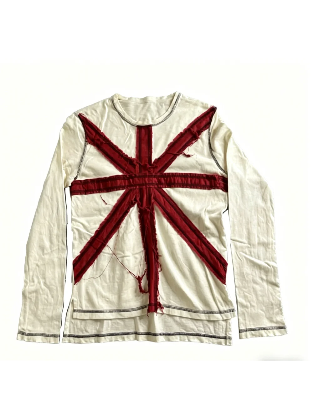 2026 Y2K American Retro Cross Tie Long Sleeve Top Gothic Street Style Versatile Fashion Fake Two Piece Trend Personality Cloth