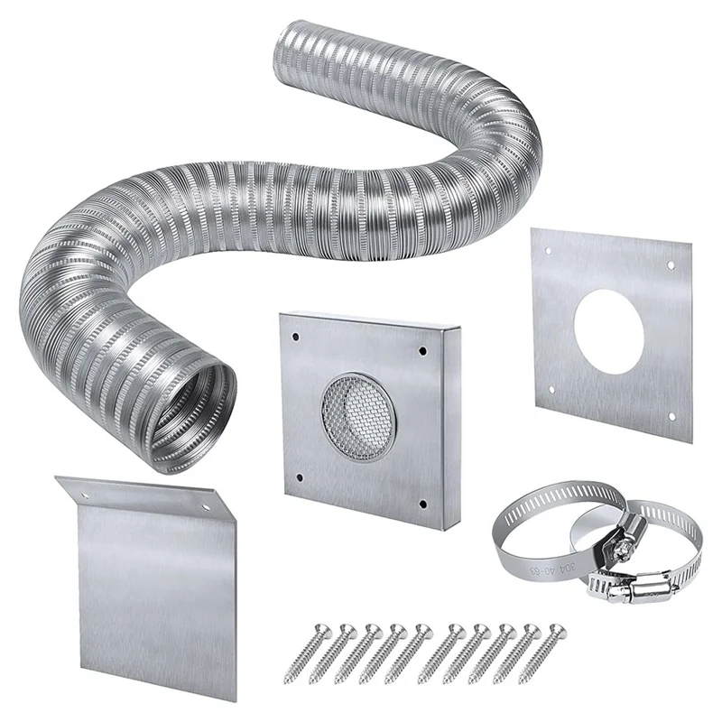 Kit de entrada de aire fresco para estufa de pellets L56A, Kit de aire frío exterior de 2x60 pulgadas para estufa de pellets, tubo de ventilación flexible de aluminio para estufa