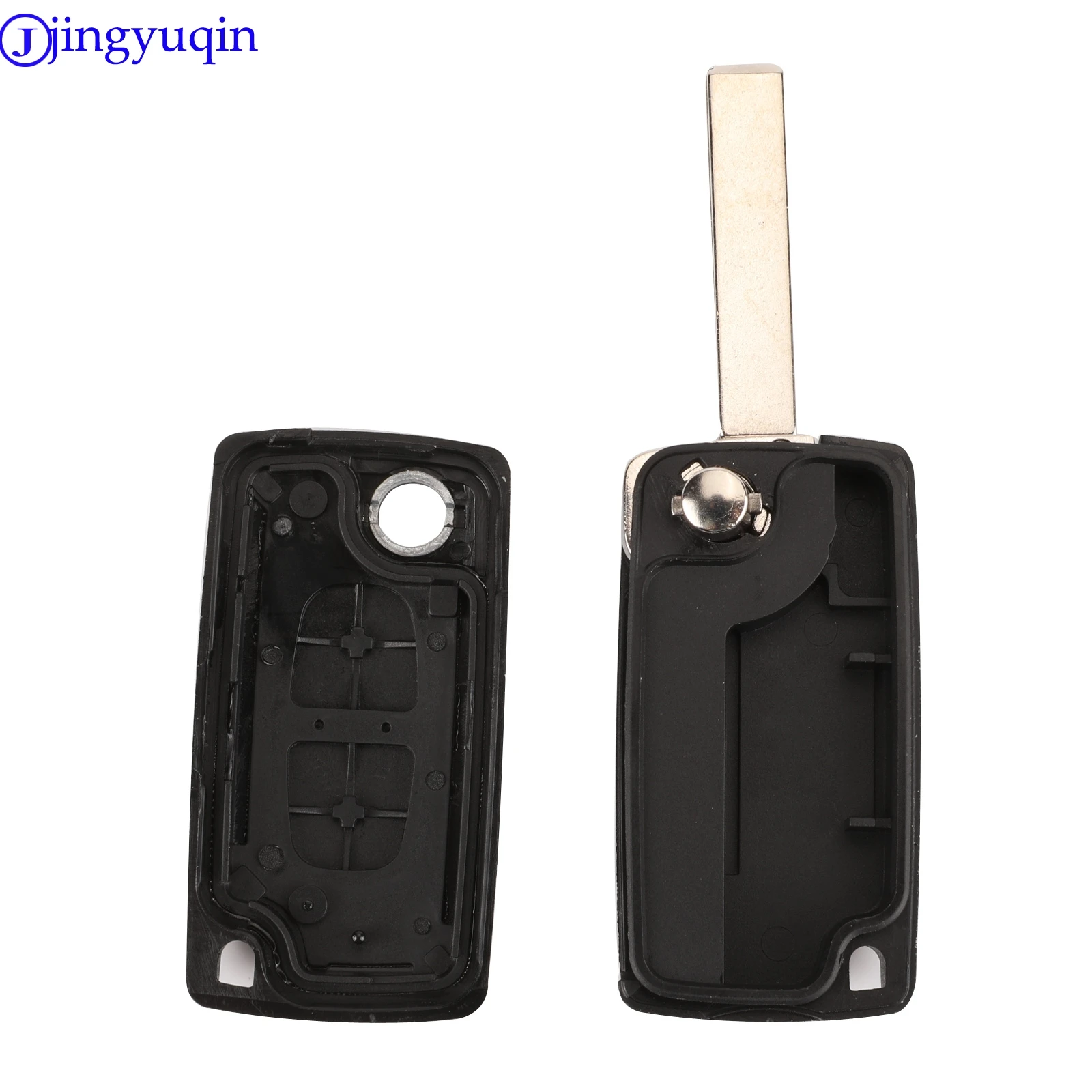 Jingyuqin Car Key Case Shell per Peugeot 307 407 308 607 per Citroen C2 C3 C4 C5 C6 C8 XSARA PICA CE523 HU83 CE536 VA2