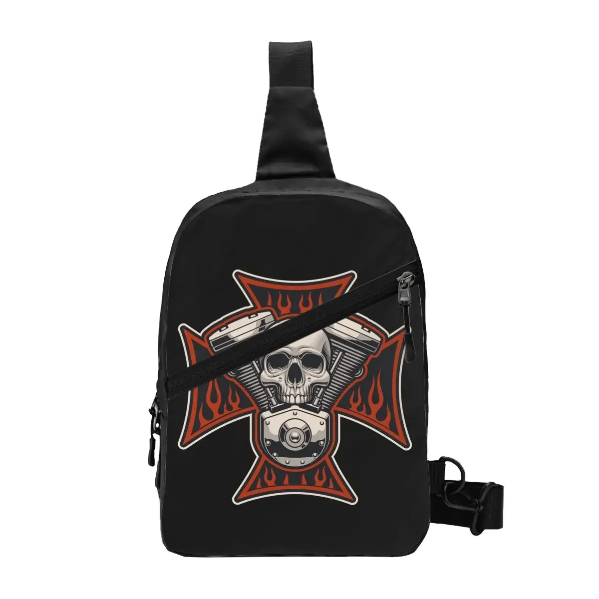 Sac de poitrine personnalisé pour hommes, sac à dos à bandoulière pour motard, sac de jour de voyage pour motard, rock, initié