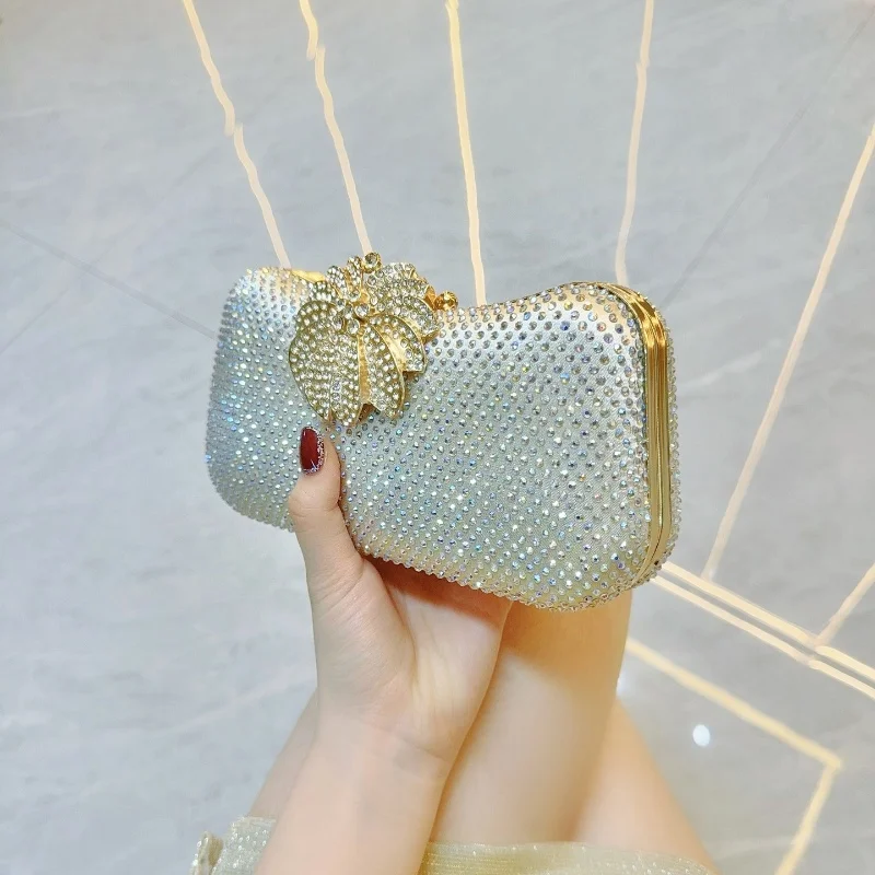 موضة جديدة فاخرة مأدبة حقيبة الماس مطعمة حقيبة يد شيونغسام كامل الماس المشاهير مأدبة حقيبة كتف واحدة حقيبة كروسبودي