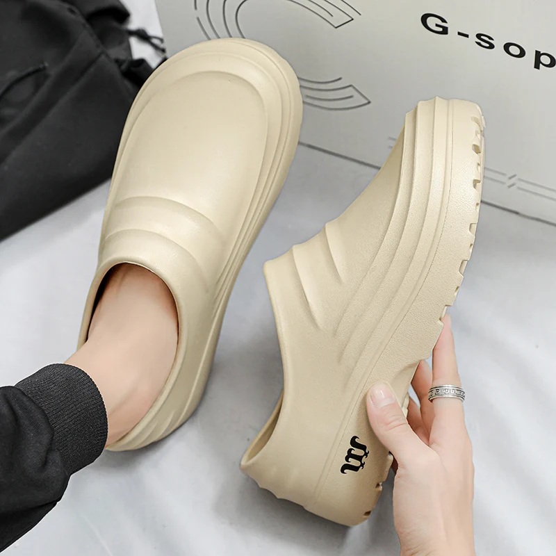 New men andwomen ultra-soft waterproof rain boots outdoor sandals beach sneakers,thickened soft-soled slippers labor shoes