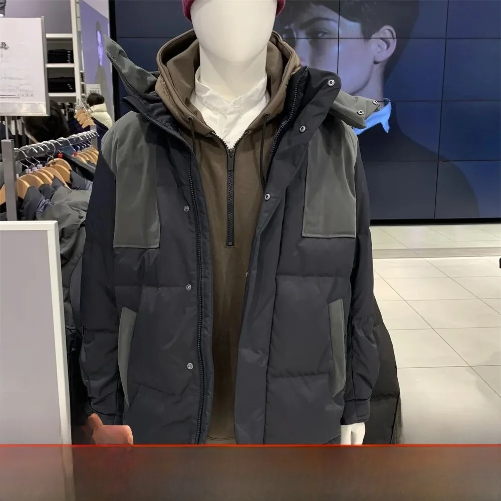 

Thiened Du down Puffer Jaet Men's Loose Fit Winter Coat Warm Outdoor Sle ey Du Feather Vestimenta Try-On Room