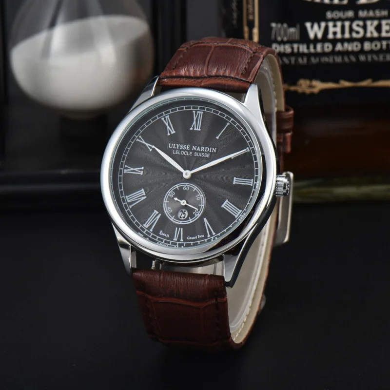 2025 Men's Luxury Roman Numeral Watch Quartz Movement Stainless Steel Case Sapphire Coated Crystal Classic Business Style