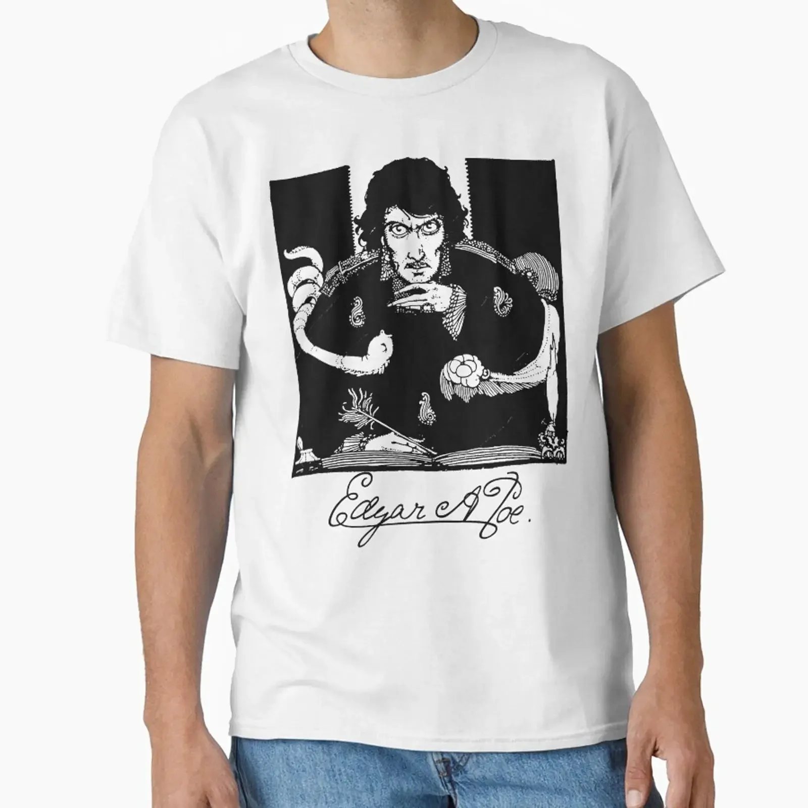 Edgar Allan Poe Portrait Woodcut designed and sold by ArchimedesPrime vintage Washed Slightly graphic Breathable homme Soft
