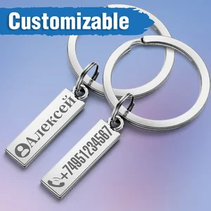 Anti-lost Keychain Small Chic Personalized Customized Keyring  for Car Name Phone Number Men Women Gift  Key Chain Holder P021