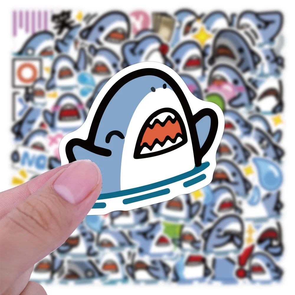 10/30/60PCS Cute Shark Stickers Animals Graffiti Decals for Kids DIY Skateboard Guitar Laptop Luggage Cartoon MEME Sticker Toys