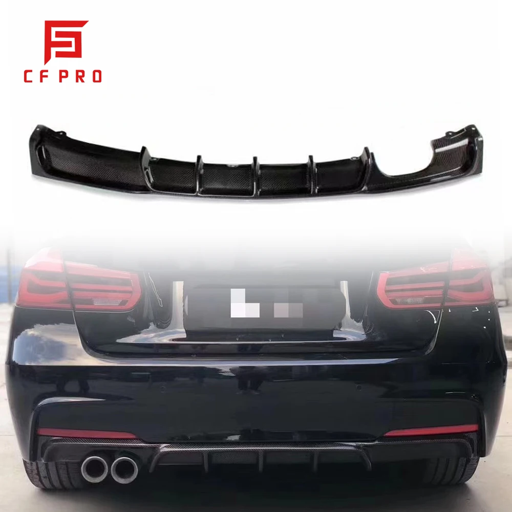 Real Carbon Fiber MT MP Style Rear Diffuser Bumper rear Lip Spoiler Body Kit For BMW 3 Series Rear Spoiler Car Accessories