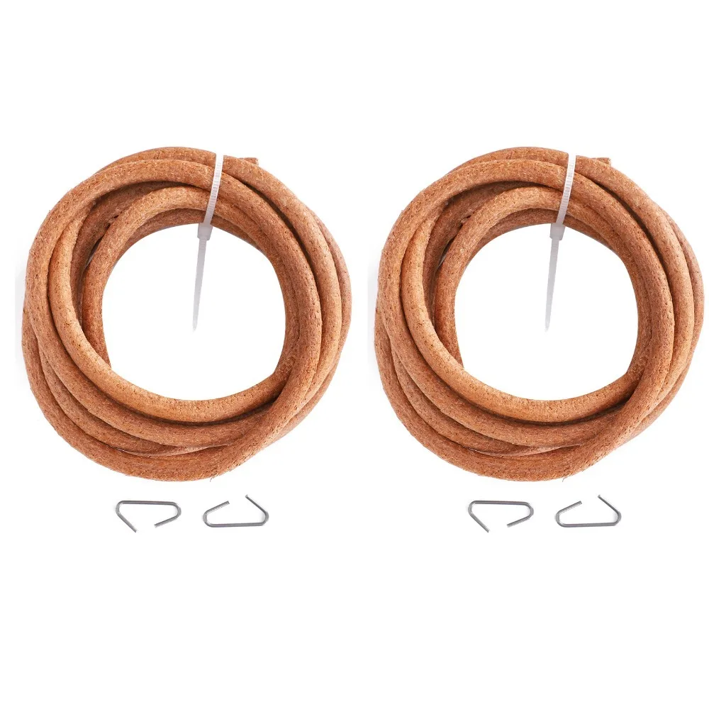 

2pcs Cowhide Sewing Machine Belts Durable 180cm Treadle Parts With Hook 70.9 Inch Length Leather Drive Belt Home Use