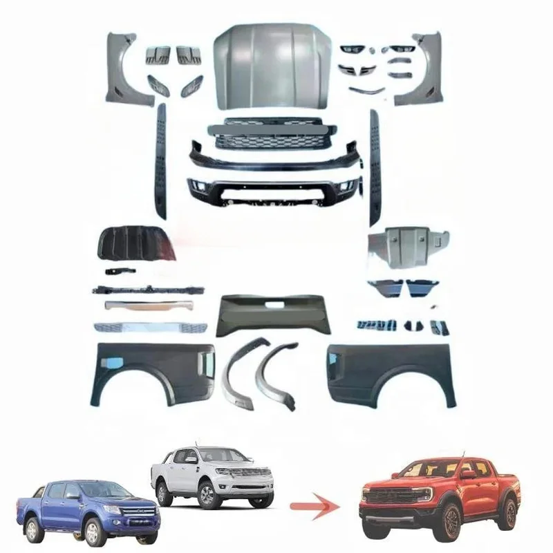 High Quality 4x4 Pickup Conversion Body Kit 2012-2021 Upgrade To 2023 Raptor Style Exterior Mod Parts