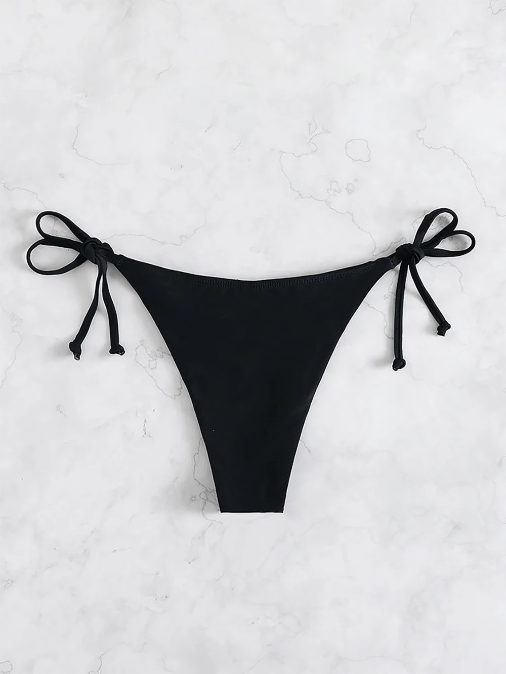 Sexy Low Waist Bikini Bottoms Women Triangle Thong Lace Up On Side Swimsuit Quick-Dry Beach Swimwear Shorts Brazilian Biquini image 3