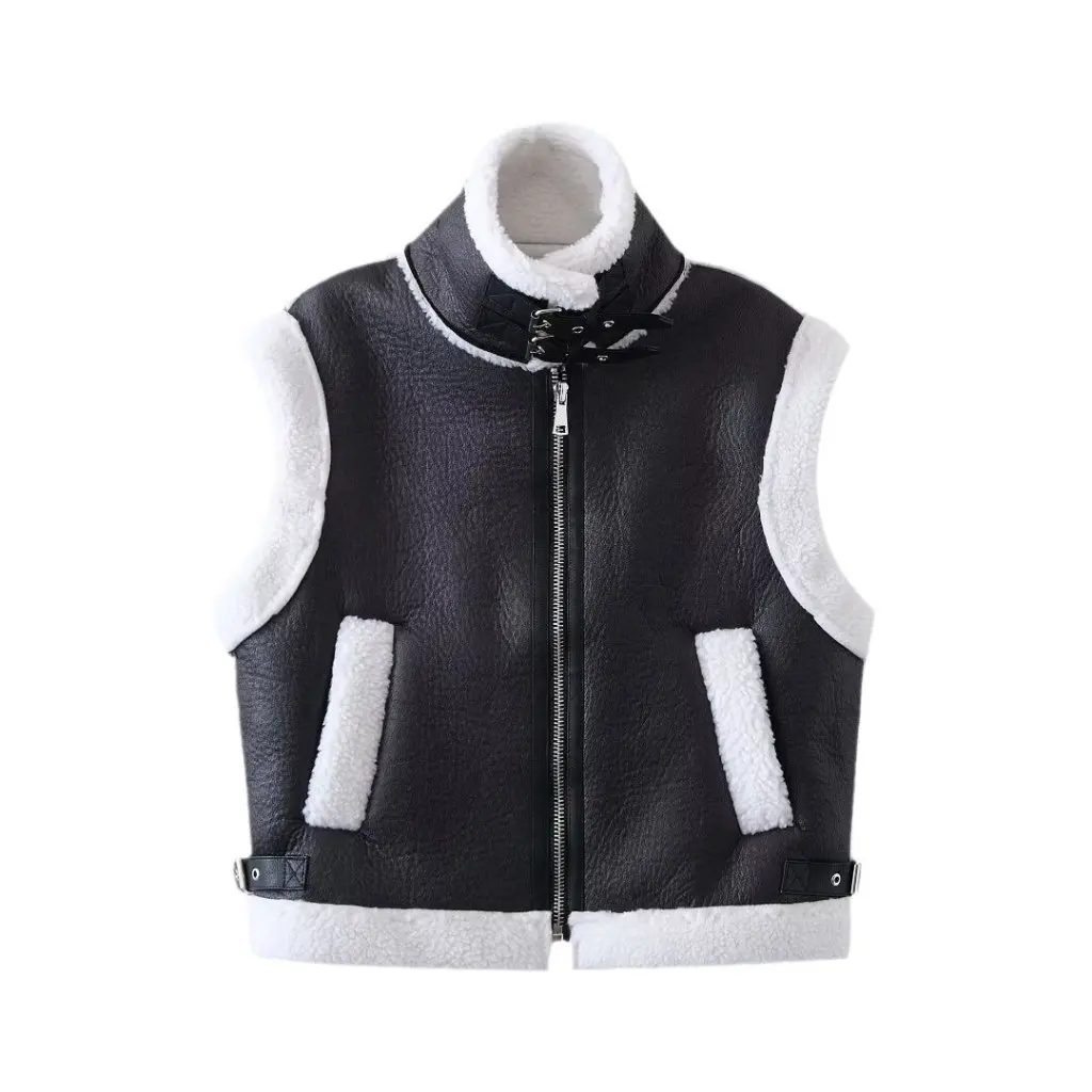 

Winter Women's Fashion Fur Vest Street Style All-Match European American Design Clothing