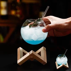 Creative Moon Cup Set Cocktail Glass Cups, Round Juice Drinking Glasses, Atmosphere Champagne Wine Glasses, New Year Gift, 475ml