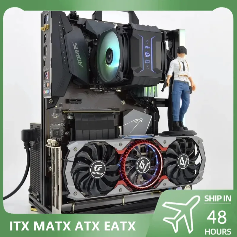 MOD Open PC Case Frame ITX MATX ATX EATX Gamers Cabinet DIY Water Cooler Desktop Computer Aluminum Creative Tower Gaming