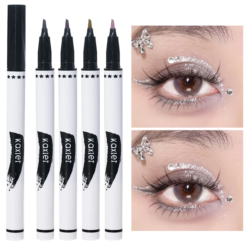 5 Colors Waterproof Pearlescent Eyeliner Pencil Lasting Glitter Diamond Pink Purple Eyeliner Highlighter Pen Eyes Makeup Tools