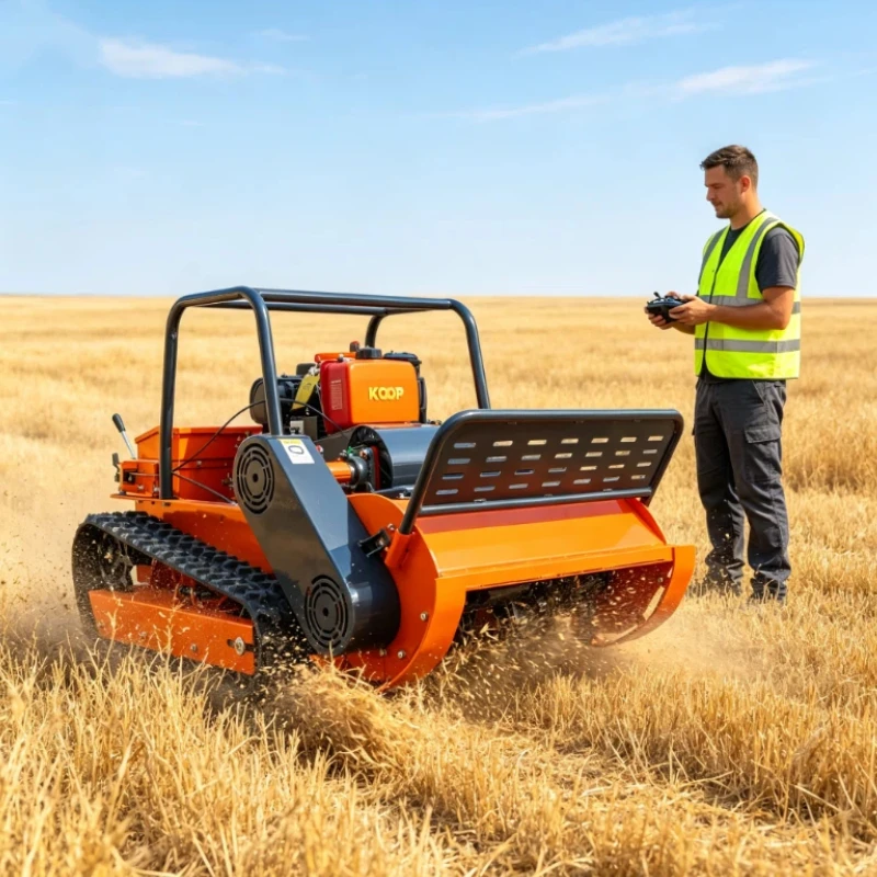 Customized Multifunction Remote Tracked Grass Cutter Powered Remote Control Flail Mulcher Wireless Crawler Lawn Mower For Hillsi