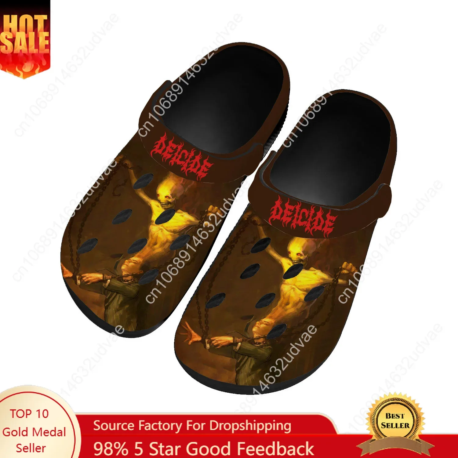

Deicide Water Shoes Men Women Teenager Comfortable Home Garden Clogs Custom Sandals Beach Breathable Hole Slippers