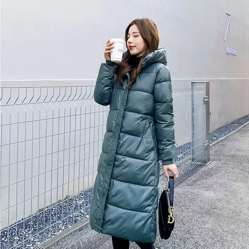 

Fashion Winter Warm Hooded Solid Color Women Cotton Jacket 2025 New Coat Long-Sleeved Down Women Cotton Jacket
