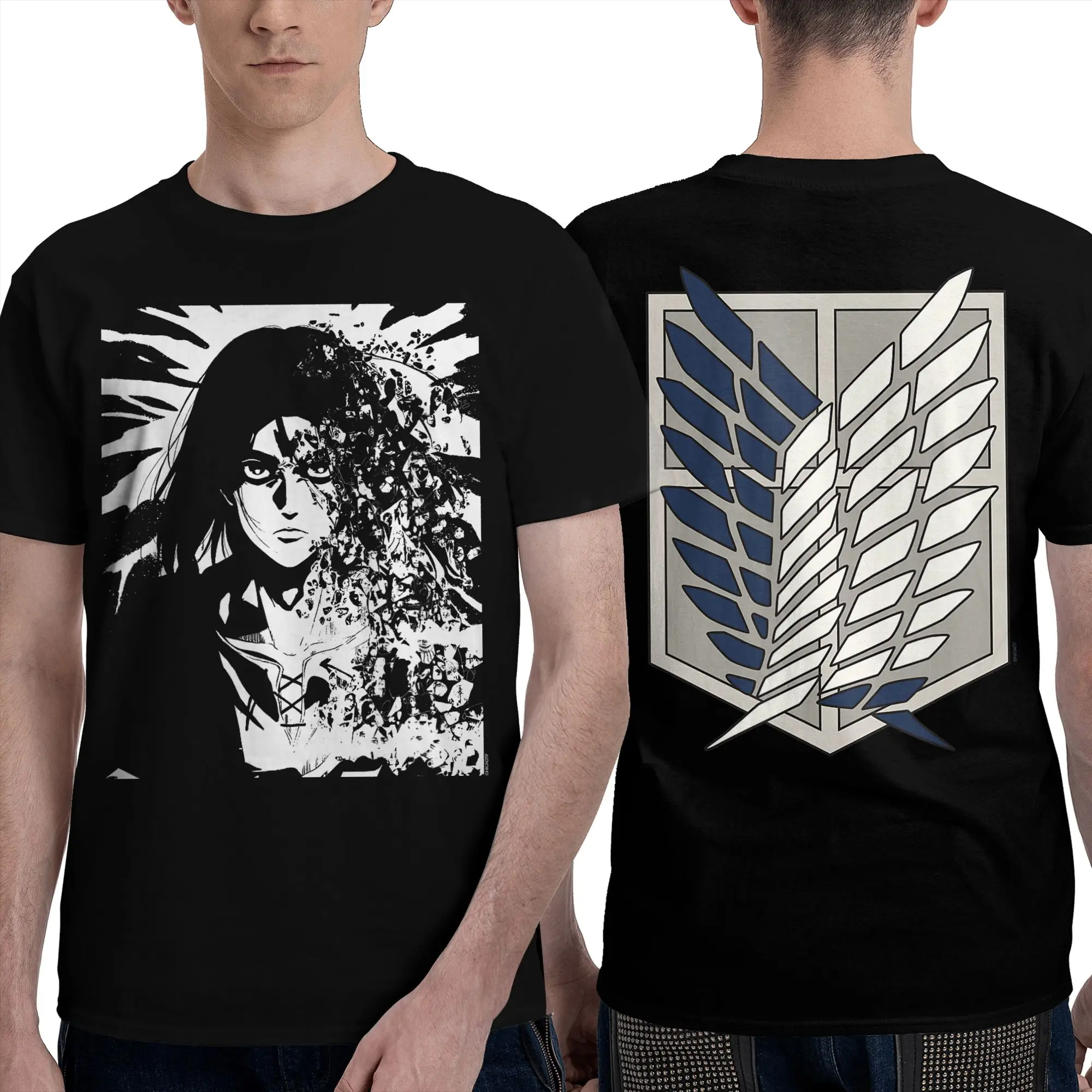 Men T Shirt Attack on Titan Scout Regiment Shield AOT Anime T Shirts Harajuku  Summer Tees Street Style Tops Plus Size 6XL