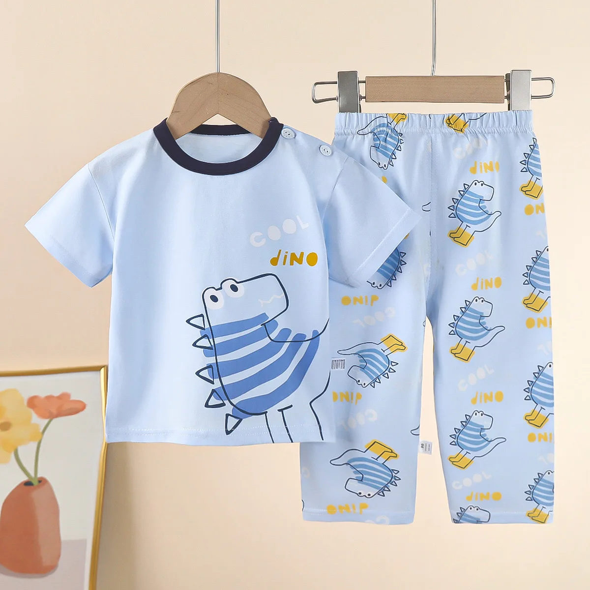 Children\'s Short Sleeve Cotton Summer Baby Pajamas Set Children\'s Clothing