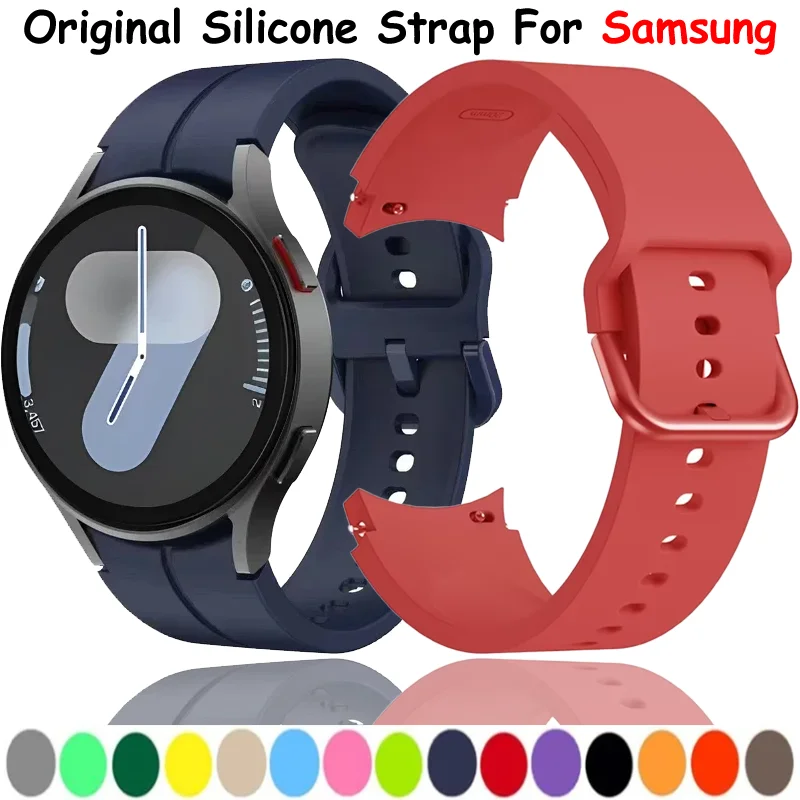 Original Silicone Strap For Samsung Galaxy Watch 7 6 5 4 44mm 40mm Sports Comfortable Bracelet Watch 6/4 Classic 5 Pro Accessory
