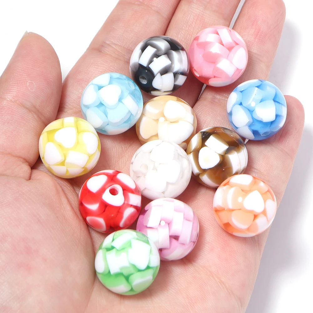 5pcs/lot 16mm Candy Color Acrylic Beads Round Loose Spacer Beads For Jewelry Making DIY Necklace Bracelet Accessories - view 6