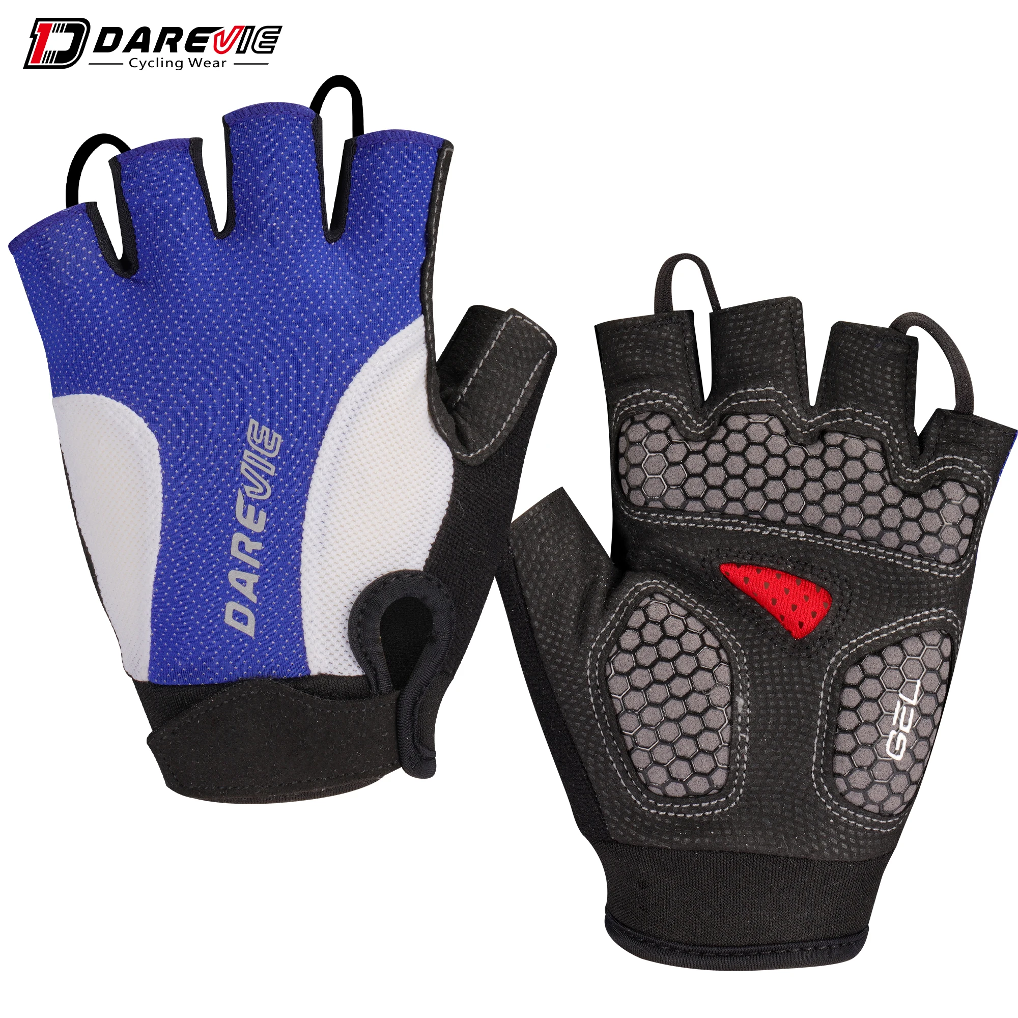DAREVIE Fahrrad handschuhe Gel Pad 60kg/m³ Schaum stoß feste Fahrrad handschuhe Halb finger Männer Frauen Bionic ergonomische MTB Handschuhe Pro Team
