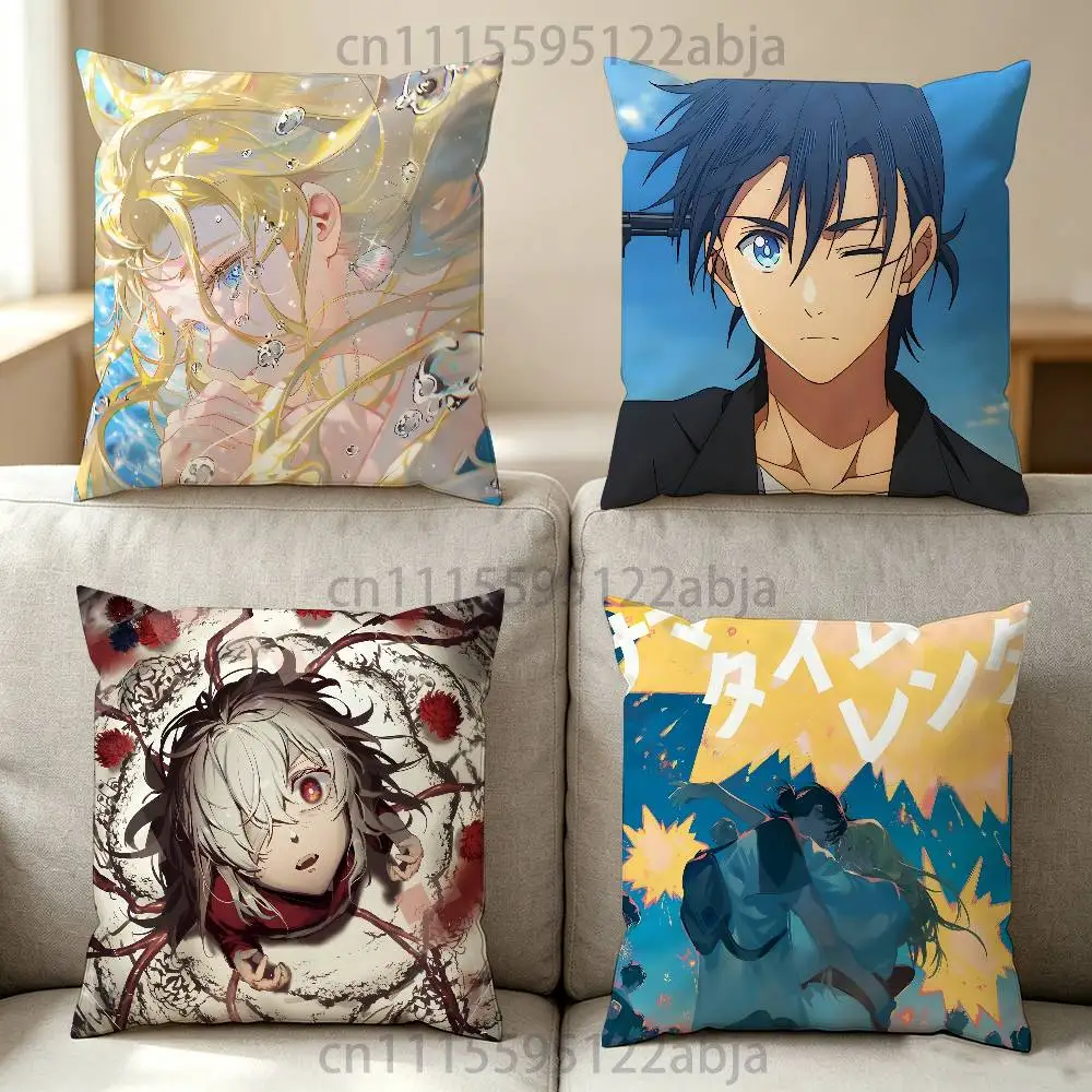 S-Summertime Render Throw Pillow Case 40x40cm Decoration DIY Square Chair Pillowcase Pad Cover