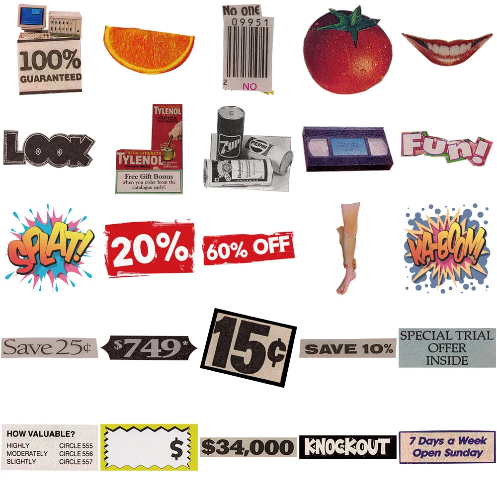 50Pcs Pop Style Vintage For Gift DIY Skateboard Luggage Refrigerator Notebook Motorcycle Waterproof Stickers image 4