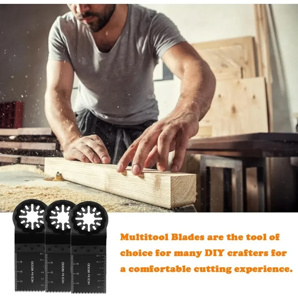 Multitool Blades 34MM, Universal Saw Blade Black High Carbon Steel Multifunction Saw Blade Double-sided Wood Metal Cutter