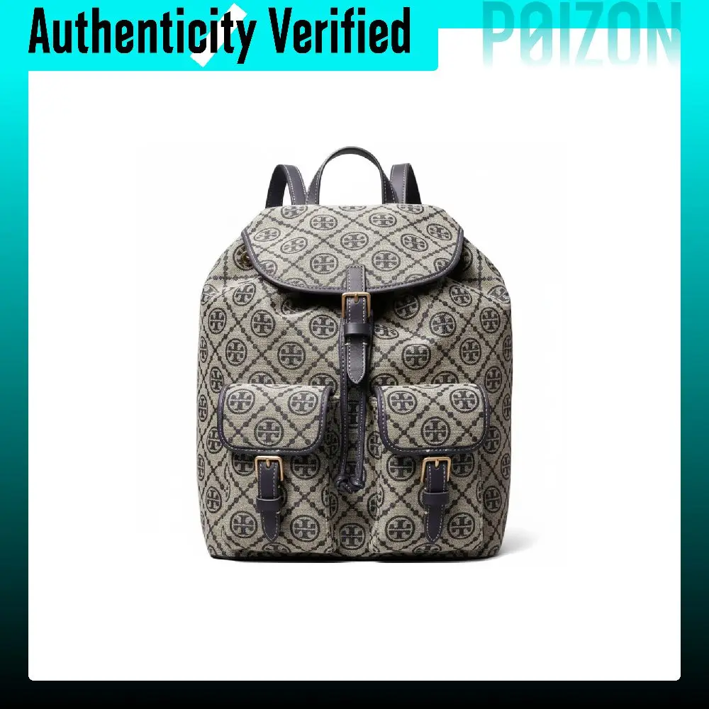 TORY BURCH T Monogram Adjustable Strap Cow Leather With Fabric Backpack Regular Women's Marine Blue 183815-405