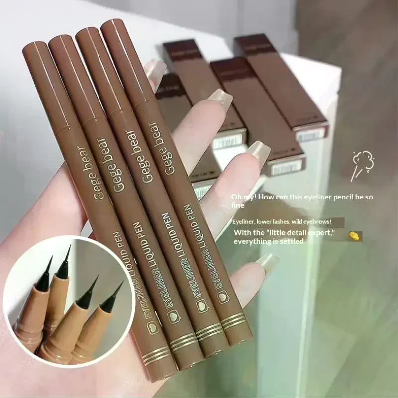 Gege Bear Flüssiger Eyeliner-Stift, wasserfest, langlebig, liegender Seidenraupen-Eyeliner-Stift, wischfest, schnell und glatt trocknend, Augen-Make-up