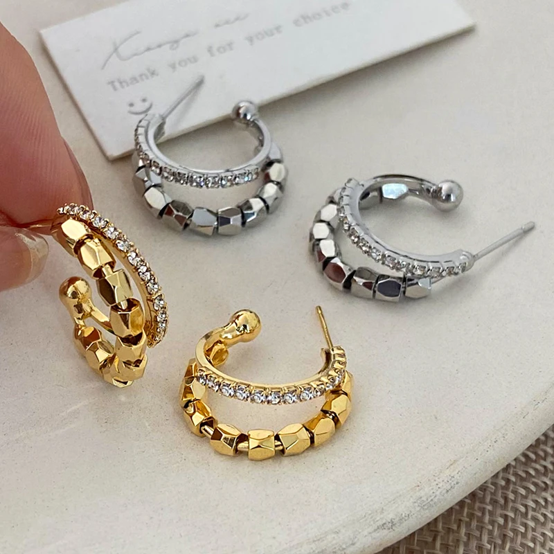 

PONYKISS 925 Sterling Silver Zircon Letter C Stud Earrings for Women Minimalist Trendy Fine Jewelry Personality Accessories