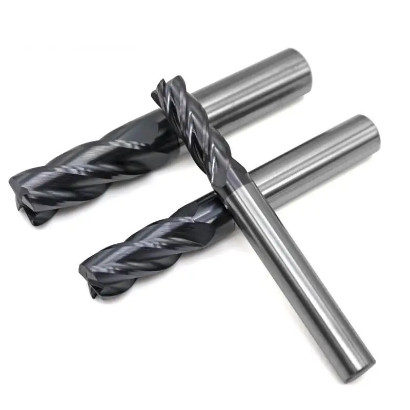 ROMTIC-Carbide Round Nose End Mill, Nano Revestimento, Aço De Tungstênio, Carboneto, 4 Flauta, Centro de Usinagem CNC, Ferramenta de Fresas, HRC50