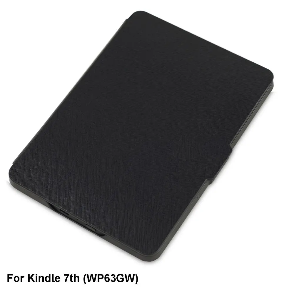 Auto Sleep/Wake 6 inch E-Reader Case Anti-fall Leather Folio Cover Microfiber Lining Shockproof for 2014 Kindle 7th (WP63GW)