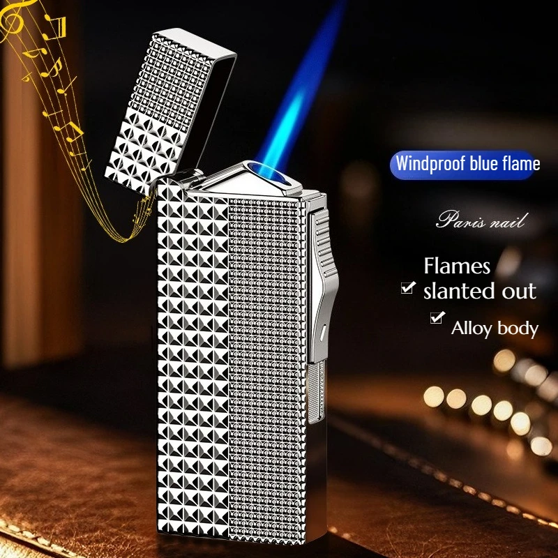 

Retro High-end Inflatable Direct Impact Windproof Blue Flame Lighter Wear-resistant Men's Smoking Accessories Cigarette Lighter