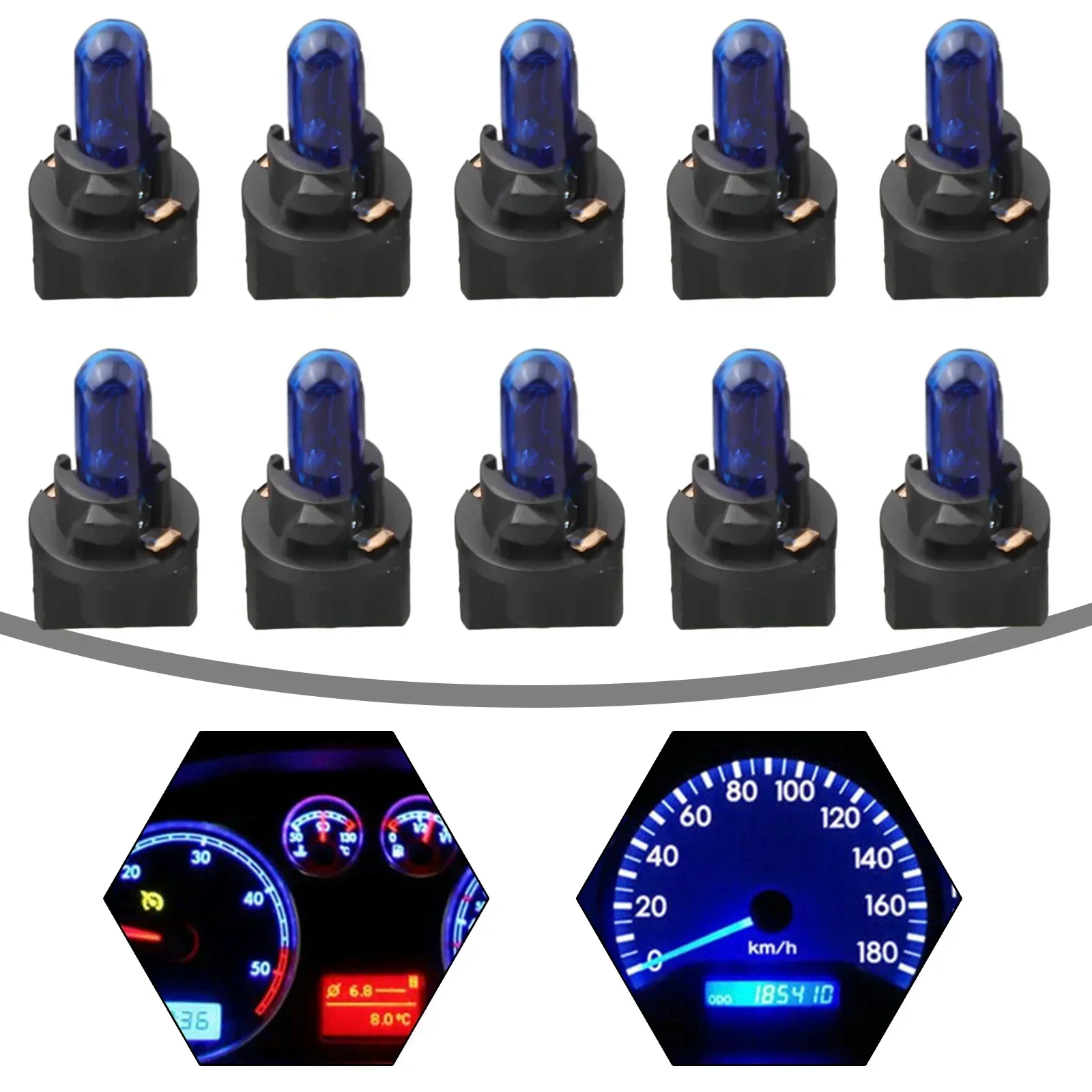 

10pcs Blue T5 17 18 27 37 58 70 73 74 79 85 86 206, 207, 286, 30SMD Car LED-Dashboard Instrument Interior Light-Bulb Accessories